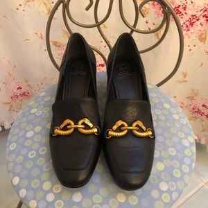 Tory Burch Black Leather Loafers